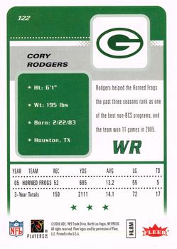 2006 Fleer - Silver #122 Cory Rodgers Back