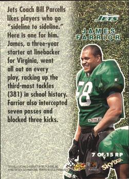 1997 SkyBox Premium - Rookie Preview #7RP James Farrior Back
