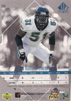 1997 SP Authentic #104 Kevin Hardy Back