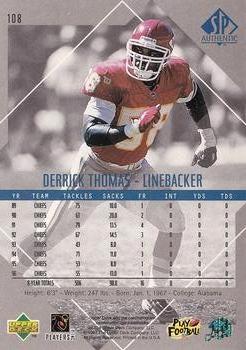 1997 SP Authentic #108 Derrick Thomas Back