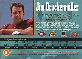 1997 Stadium Club #15 Jim Druckenmiller Back