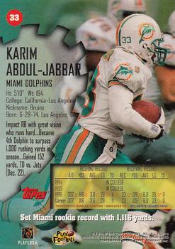 1997 Stadium Club #33 Karim Abdul-Jabbar Back