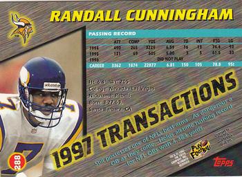 1997 Stadium Club #288 Randall Cunningham Back