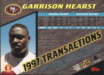 1997 Stadium Club #326 Garrison Hearst Back
