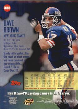 1997 Stadium Club #333 Dave Brown Back