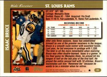 1997 Topps #25 Isaac Bruce Back