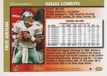 1997 Topps #110 Troy Aikman Back