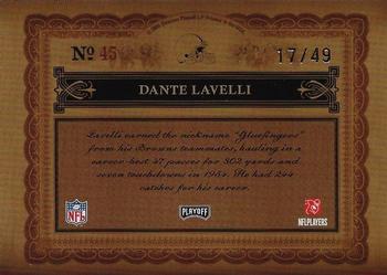 2006 Playoff National Treasures - Signature Gold #45 Dante Lavelli Back