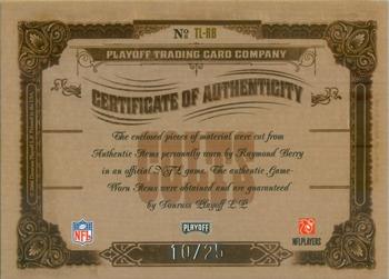 2006 Playoff National Treasures - Timeline Material Signature HOF #TL-RB Raymond Berry Back