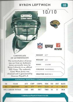 2006 Playoff NFL Playoffs - Jersey Signature Proofs Silver #10 Byron Leftwich Back