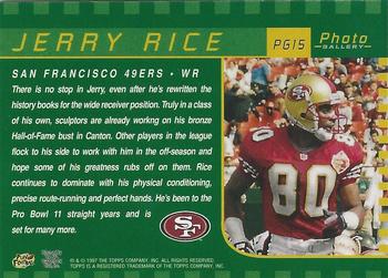 1997 Topps Gallery - Photo Gallery #PG15 Jerry Rice Back