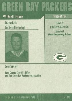 2002 Green Bay Packers Police - Dane County Sheriff's Office #2 Brett Favre Back