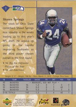 1997 Upper Deck #3 Shawn Springs Back