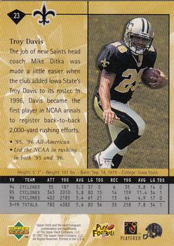 1997 Upper Deck #23 Troy Davis Back