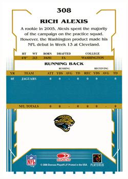 2006 Score - Glossy #308 Rich Alexis Back