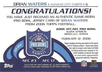 2006 Topps - All-Pro Relics #AP-BW Brian Waters Back