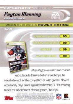 2006 Topps - EA Sports Madden #9 Peyton Manning Back