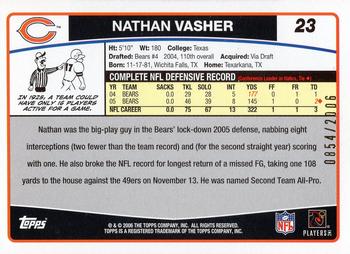 2006 Topps - Gold #23 Nathan Vasher Back