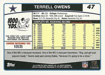 2006 Topps - Gold #47 Terrell Owens Back