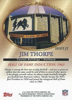2006 Topps - Hall of Fame Tribute #HOFT-JT Jim Thorpe Back
