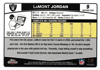 2006 Topps Chrome - Refractors #9 LaMont Jordan Back