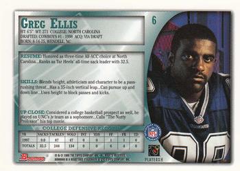 1998 Bowman #6 Greg Ellis Back