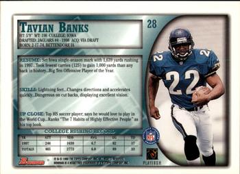 1998 Bowman #28 Tavian Banks Back