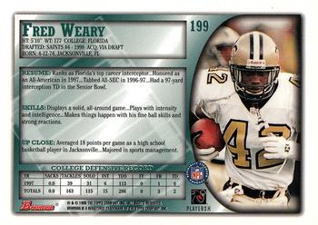1998 Bowman #199 Fred Weary Back