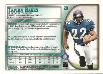 1998 Bowman Chrome #28 Tavian Banks Back