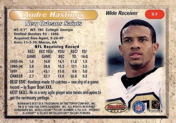 1998 Bowman's Best #57 Andre Hastings Back