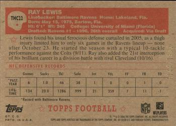 2006 Topps Heritage - Chrome #THC22 Ray Lewis Back