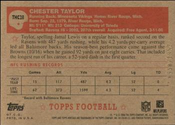 2006 Topps Heritage - Chrome #THC28 Chester Taylor Back