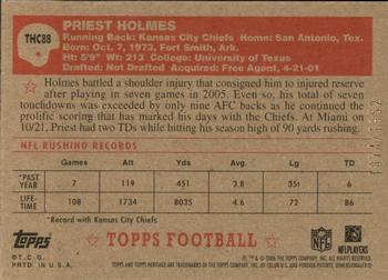 2006 Topps Heritage - Chrome #THC88 Priest Holmes Back