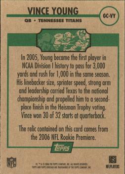 2006 Topps Heritage - Gridiron Collection Jersey #GC-VY Vince Young Back