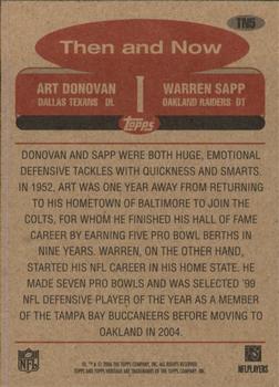 2006 Topps Heritage - Then and Now #TN5 Art Donovan / Warren Sapp Back