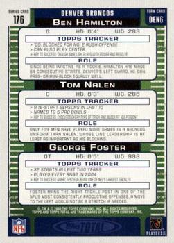 2006 Topps Total - Blue #176 Tom Nalen / George Foster / Ben Hamilton Back