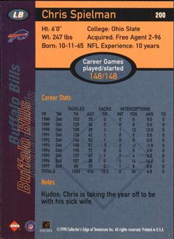 1998 Collector's Edge First Place #200 Chris Spielman Back