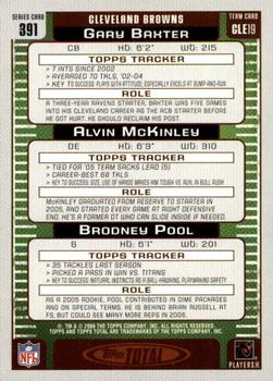 2006 Topps Total - Silver #391 Alvin McKinley / Brodney Pool / Gary Baxter Back