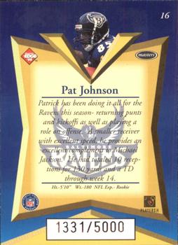 1998 Collector's Edge Masters #16 Pat Johnson Back