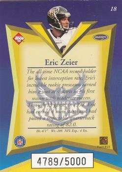 1998 Collector's Edge Masters #18 Eric Zeier Back