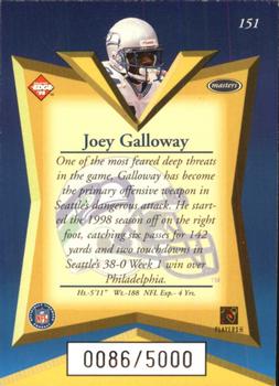 1998 Collector's Edge Masters #151 Joey Galloway Back