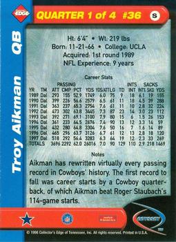 1998 Collector's Edge Odyssey #36 Troy Aikman Back