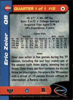 1998 Collector's Edge Odyssey #15 Eric Zeier Back