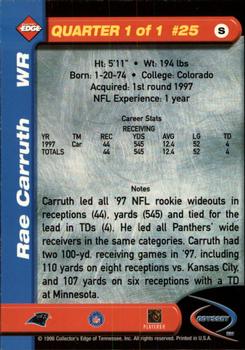 1998 Collector's Edge Odyssey #25 Rae Carruth Back