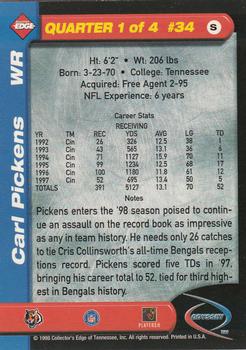 1998 Collector's Edge Odyssey #34 Carl Pickens Back