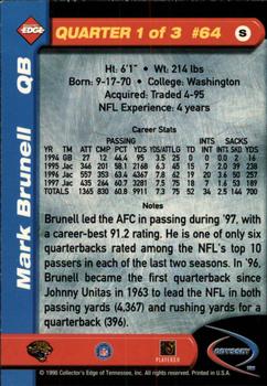 1998 Collector's Edge Odyssey #64 Mark Brunell Back