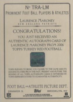 2006 Topps Turkey Red - Autographs Gray #TRA-LM Laurence Maroney Back