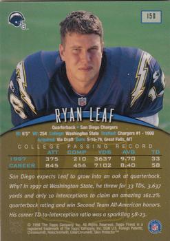 1998 Finest #150 Ryan Leaf Back