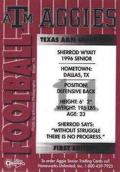 1995 Ultra Graphics Texas A&M Seniors #NNO Sherrod Wright Back
