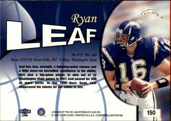 1998 Fleer Brilliants #150 Ryan Leaf Back
